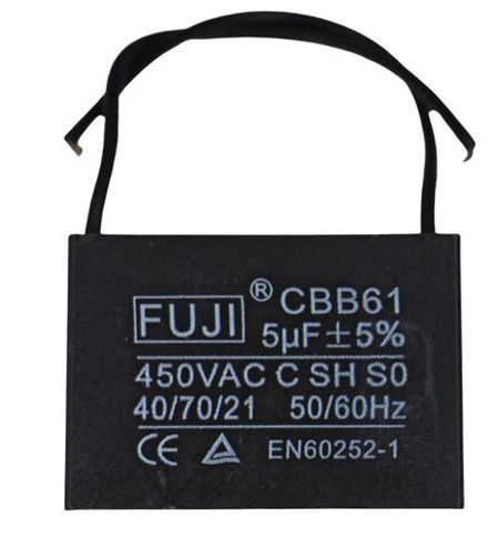 Конденсатор пусковой 450 В 5 мкф FUJI CBB61 (1+1 WIRES) 45x16x31мм
