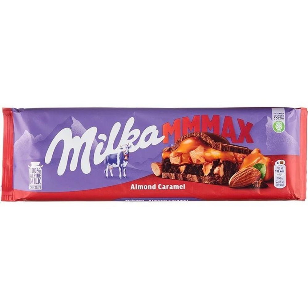 Шоколадная плитка Milka MAX Almond Caramel 300гр