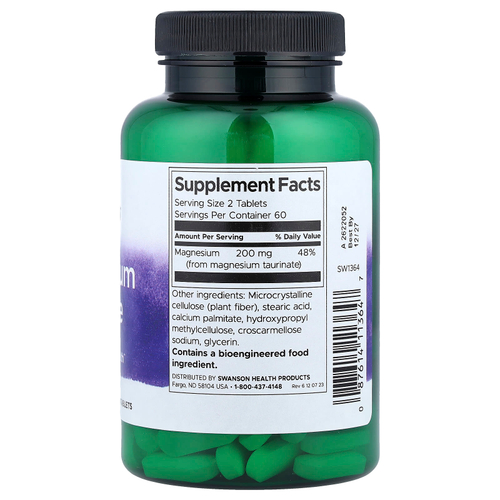Swanson Vitamins, таурат магния, 100 мг, 120 таблеток