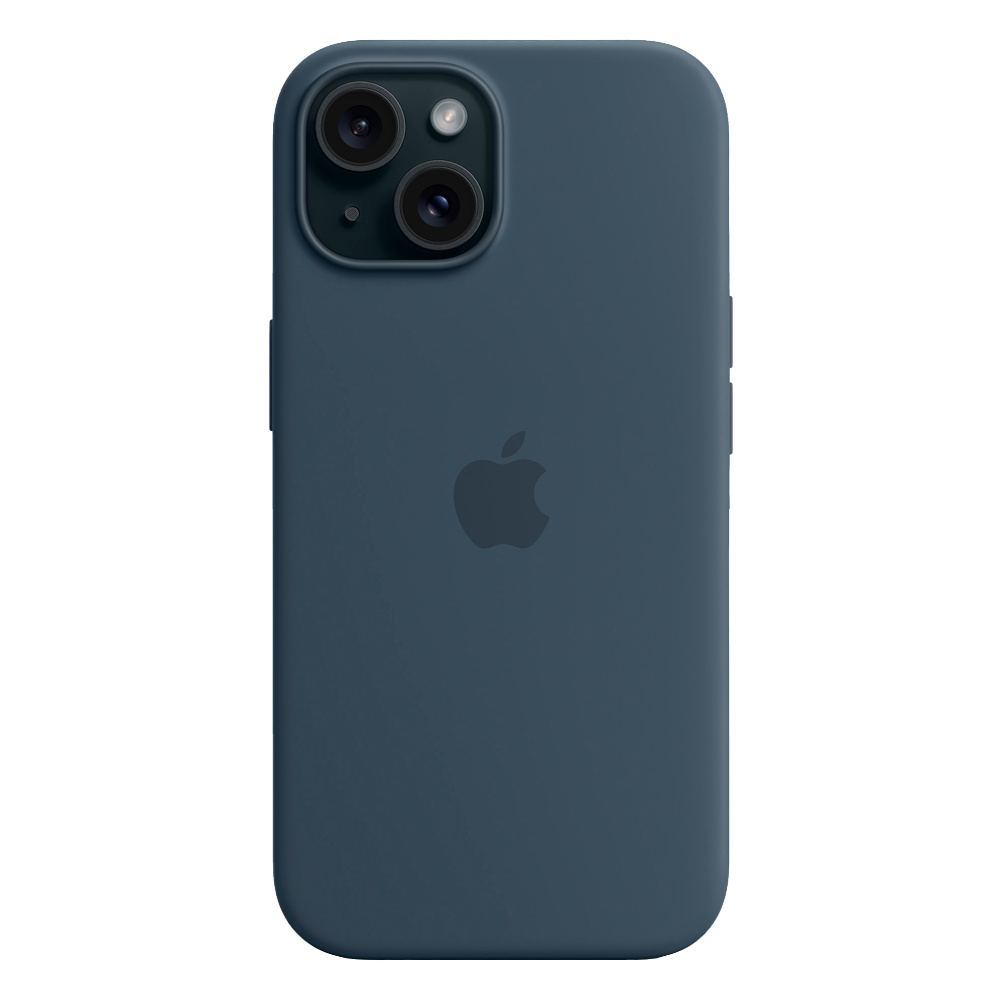 Силиконовый чехол с поддержкой MagSafe Apple Silicone Case для iPhone 15, Storm Blue (Штормовое небо)