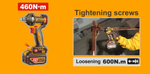 Аккумуляторный бесщёточный ударный гайковёрт INGCO CIWLI42461 INDUSTRIAL 42 В 1/2" 460 Нм