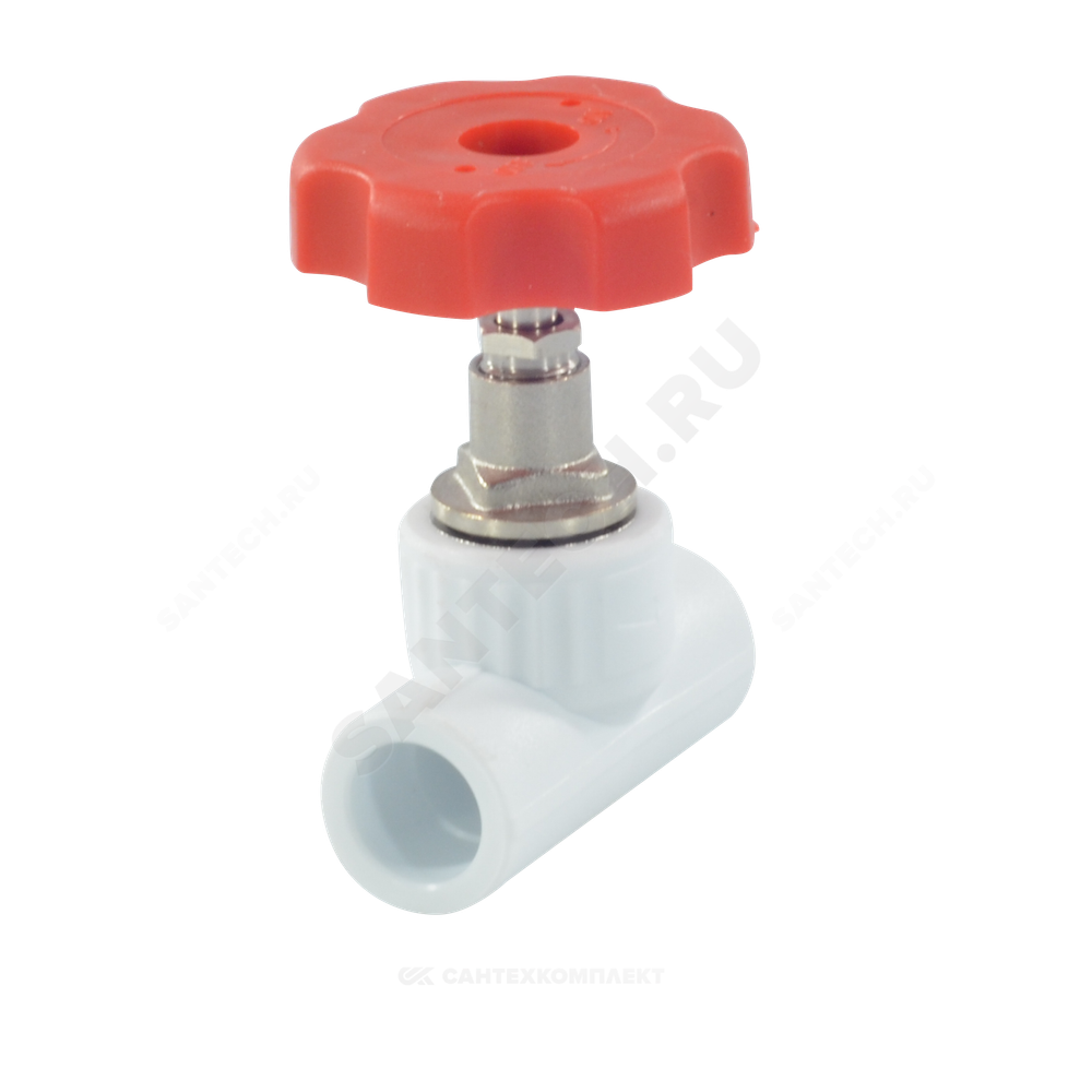 Клапан (вентиль) PP-R запорный белый Дн 32х90гр внутренняя пайка VALFEX 10146032