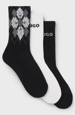 Носки (3 пары) мужские HUGO 3P QS RIB ARGYLE CC