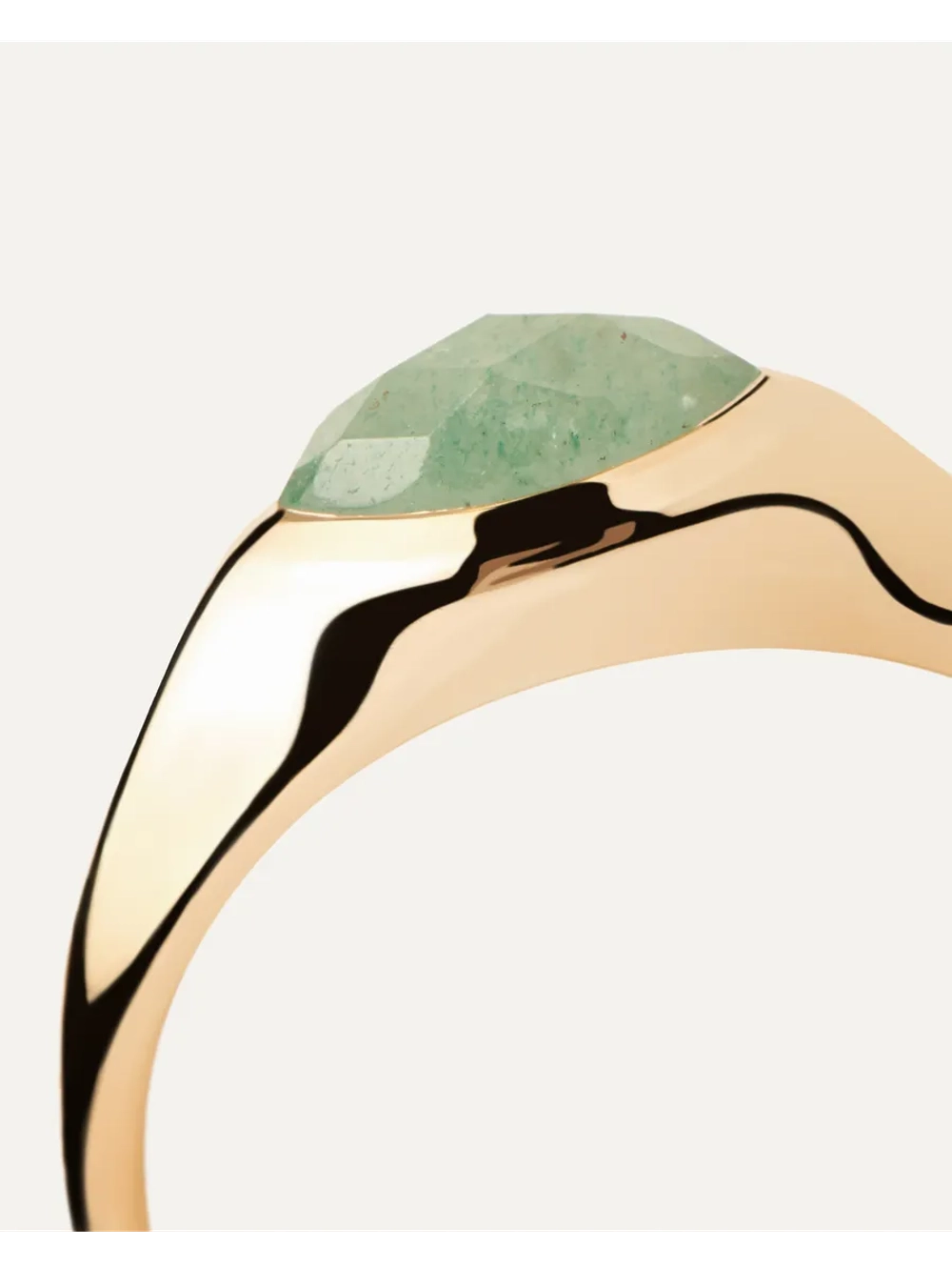 Кольцо женское PDPaola Nomad Green Aventurine серебро 925 пробы покрытое золотом 750 пробы AN01-A47