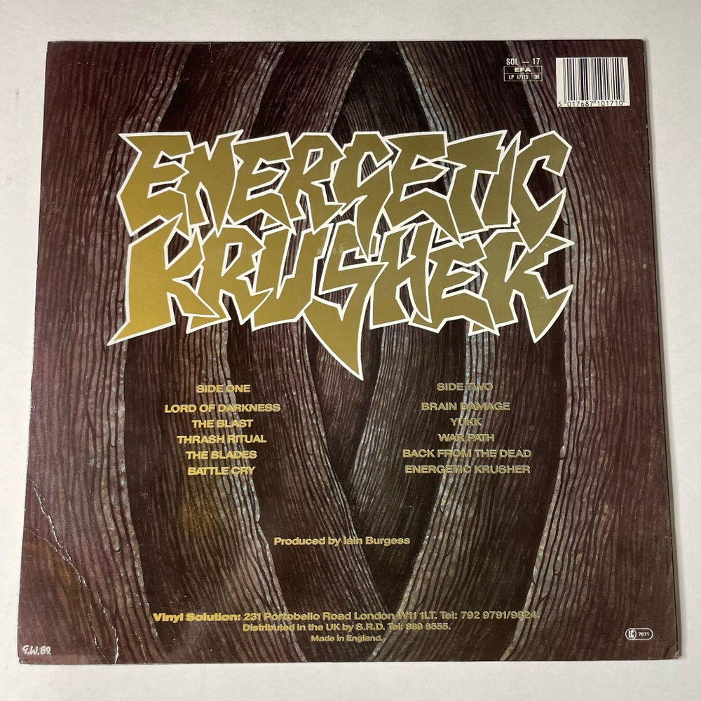 Винтажная виниловая пластинка LP Energetic Krusher Path To Oblivion (UK 1989)