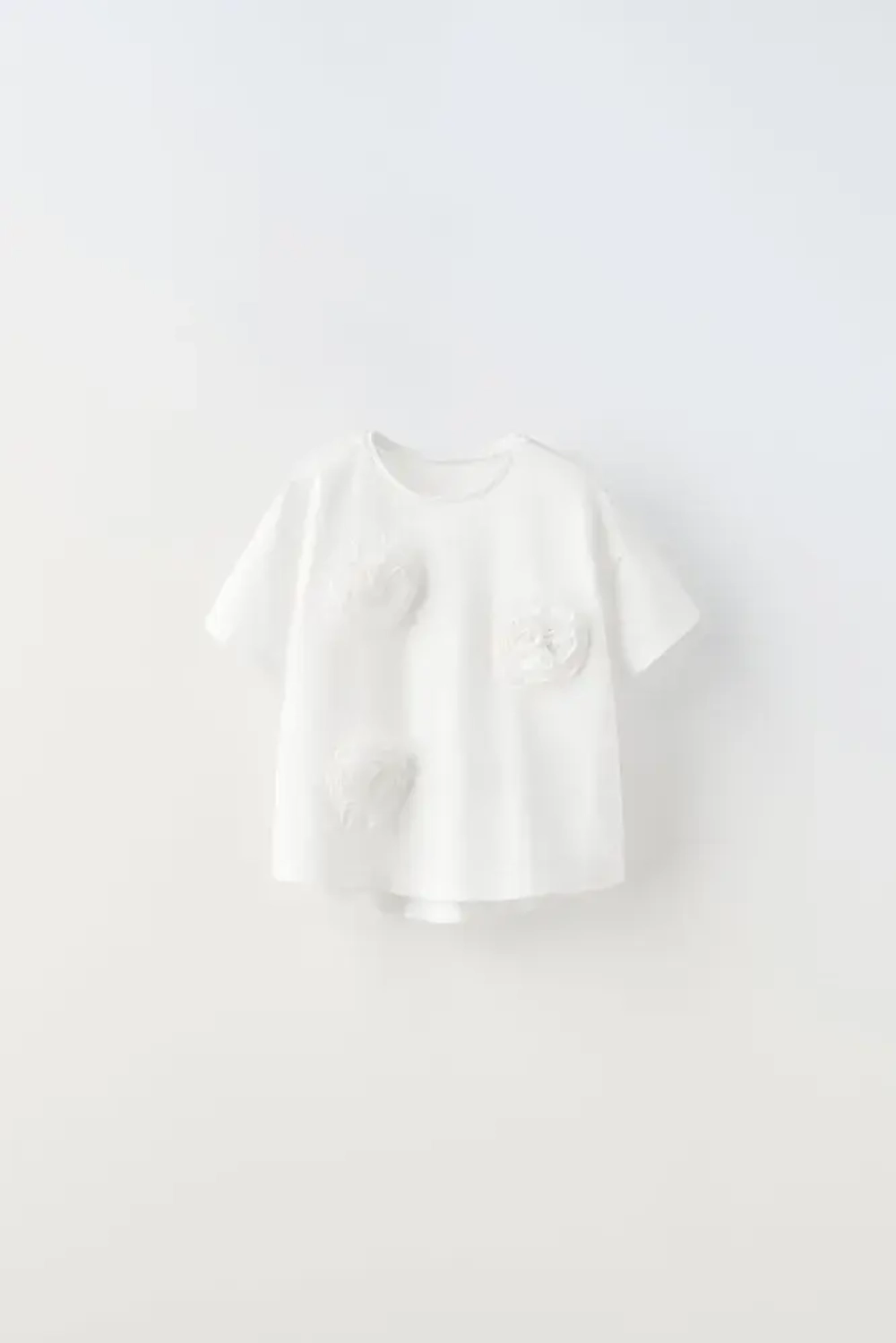 ZARA Футболка с аппликациями "розы"