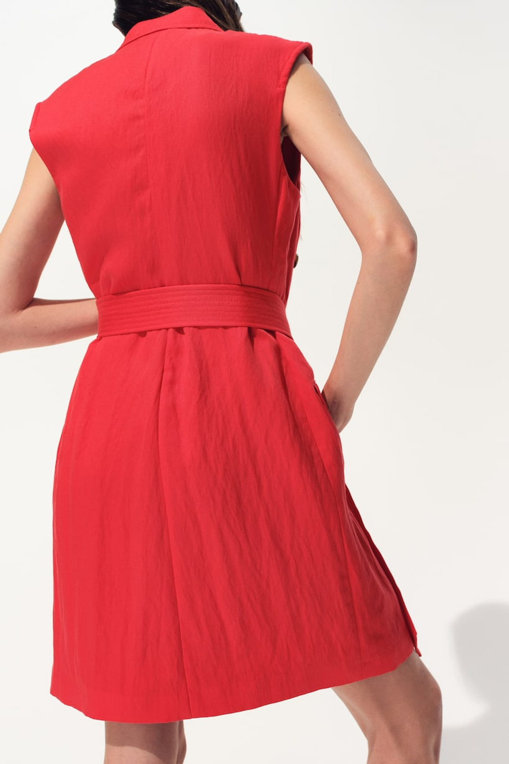 H&M Блейзер-платье из смесового лиоцелла, красный