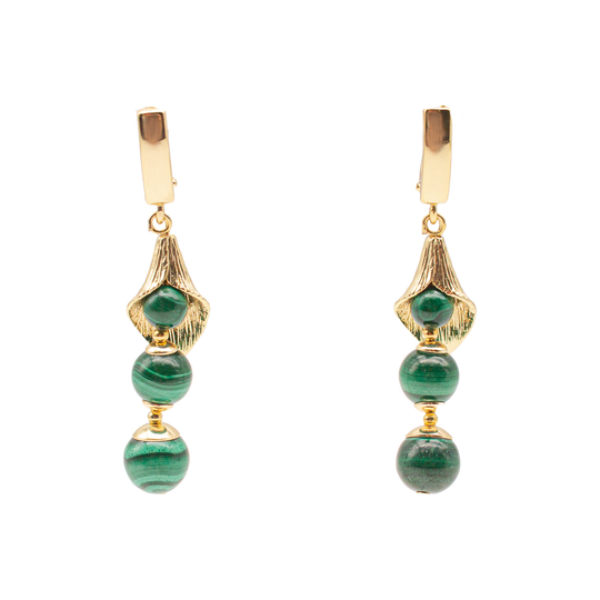 Серьги из малахита (5 см)