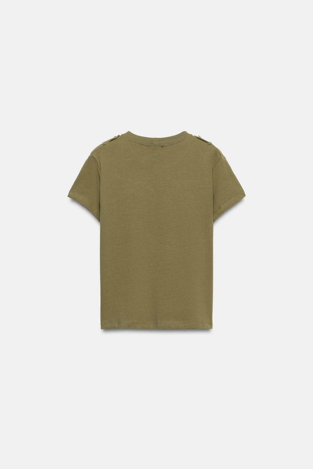 ZARA ФУТБОЛКА С ПАТАМИ И ПУГОВИЦАМИ, ХАКИ