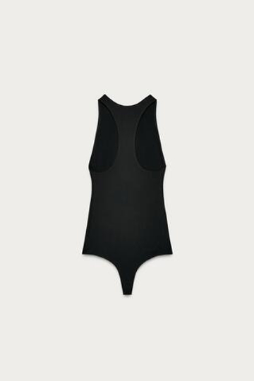 ZARA X MARISA BERENSON БОДИ ИЗ ЭЛАСТИЧНОЙ ТКАНИ, ЧЕРНЫЙ
