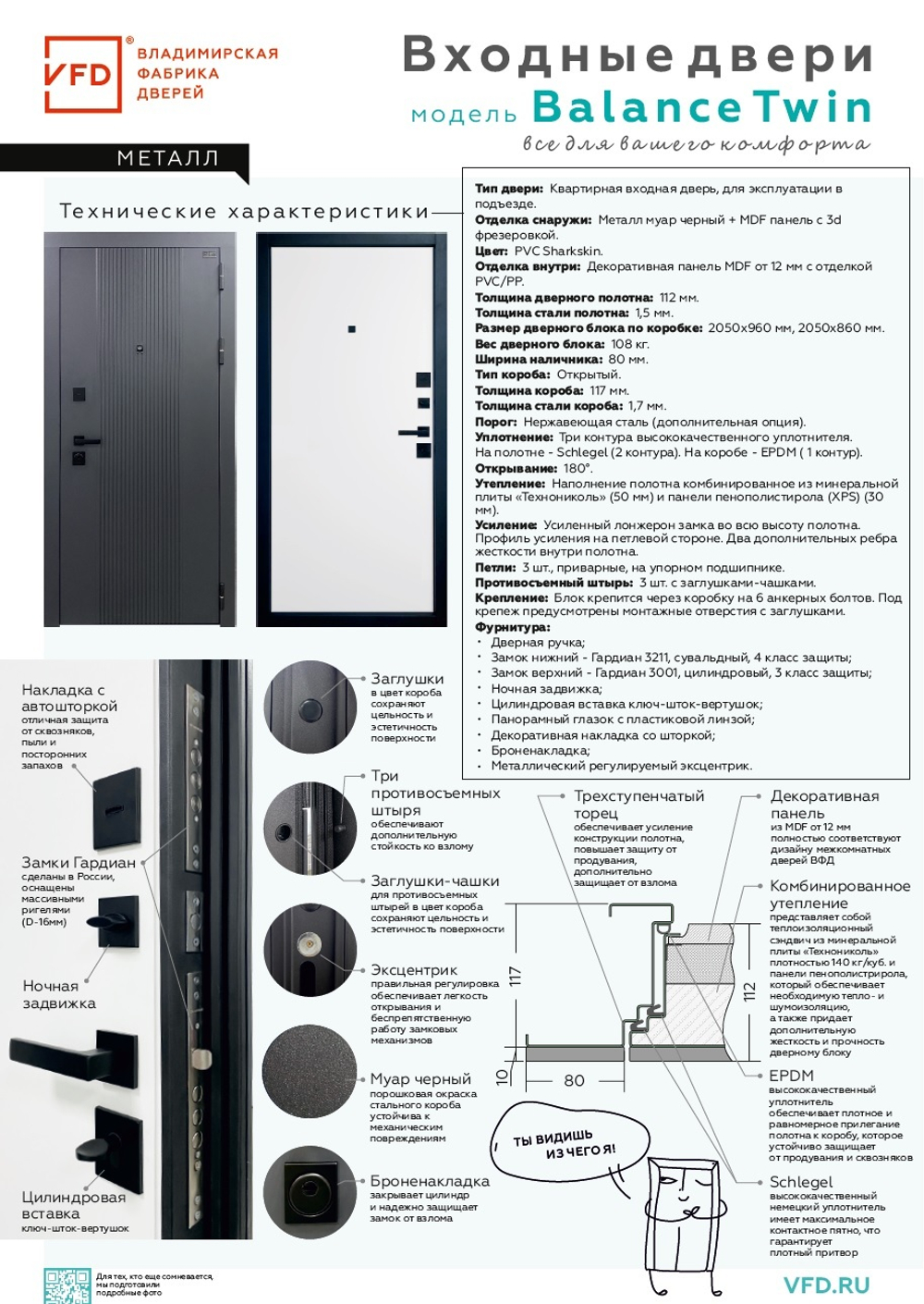 Входная дверь Balance Twin Атум 6