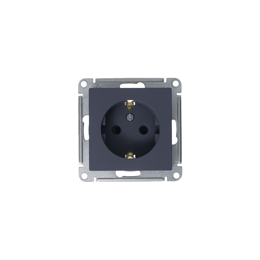 Systeme Electric AtlasDesign Грифель Розетка с/з со шторками, 16А, механизм