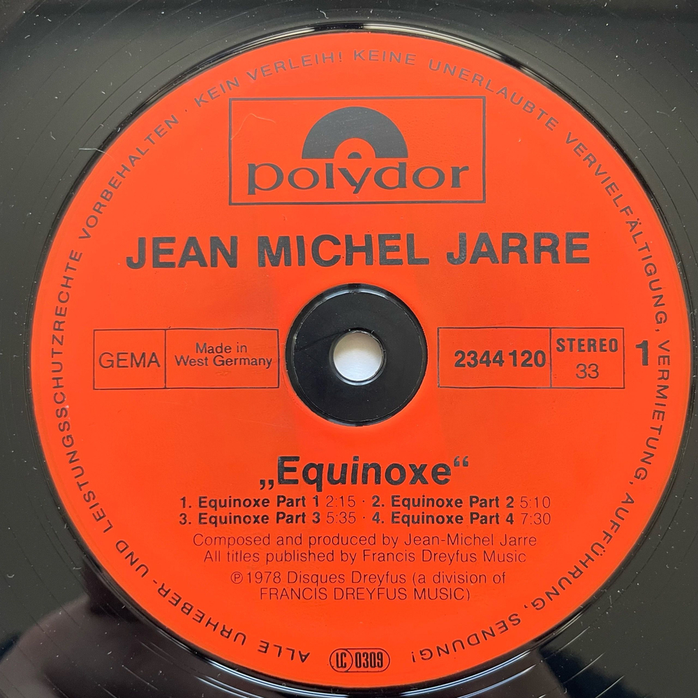 Винтажная виниловая пластинка LP Jean Michel Jarre Equinoxe (Германия 1978)