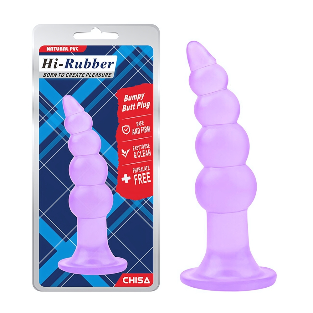 Анальная ёлочка, розовая Bumpy Butt Plug-Purple (Цвет: фиолетовый)