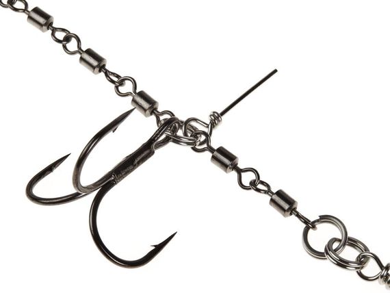 Остнаска стал. Lucky John STINGER POWER CHAIN 3,5+7,0cm, оснащ. тройниками №03/0+№2/0 1шт.
