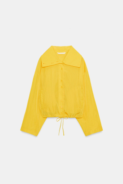 ZARA БОМБЕР С ВОРОТНИКОМ-СТОЙКОЙ — ZW COLLECTION, ЖЕЛТЫЙ