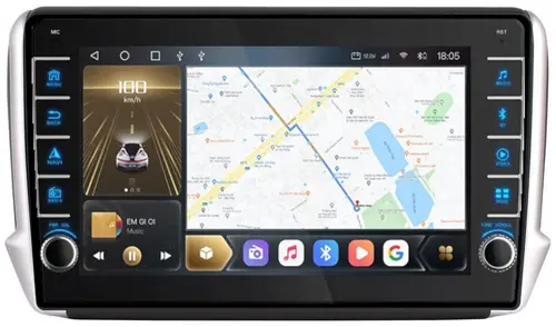 Магнитола для Peugeot 208/2008 2013-2019 - Kuberg OL-1964 (кнопки и крутилки), Android 12, Быстрая, CarPlay, 4G SIM-слот