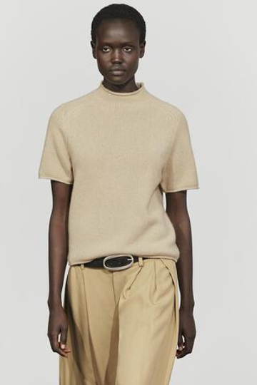 Massimo Dutti Кашемировый джемпер с воротником-стойкой, норка