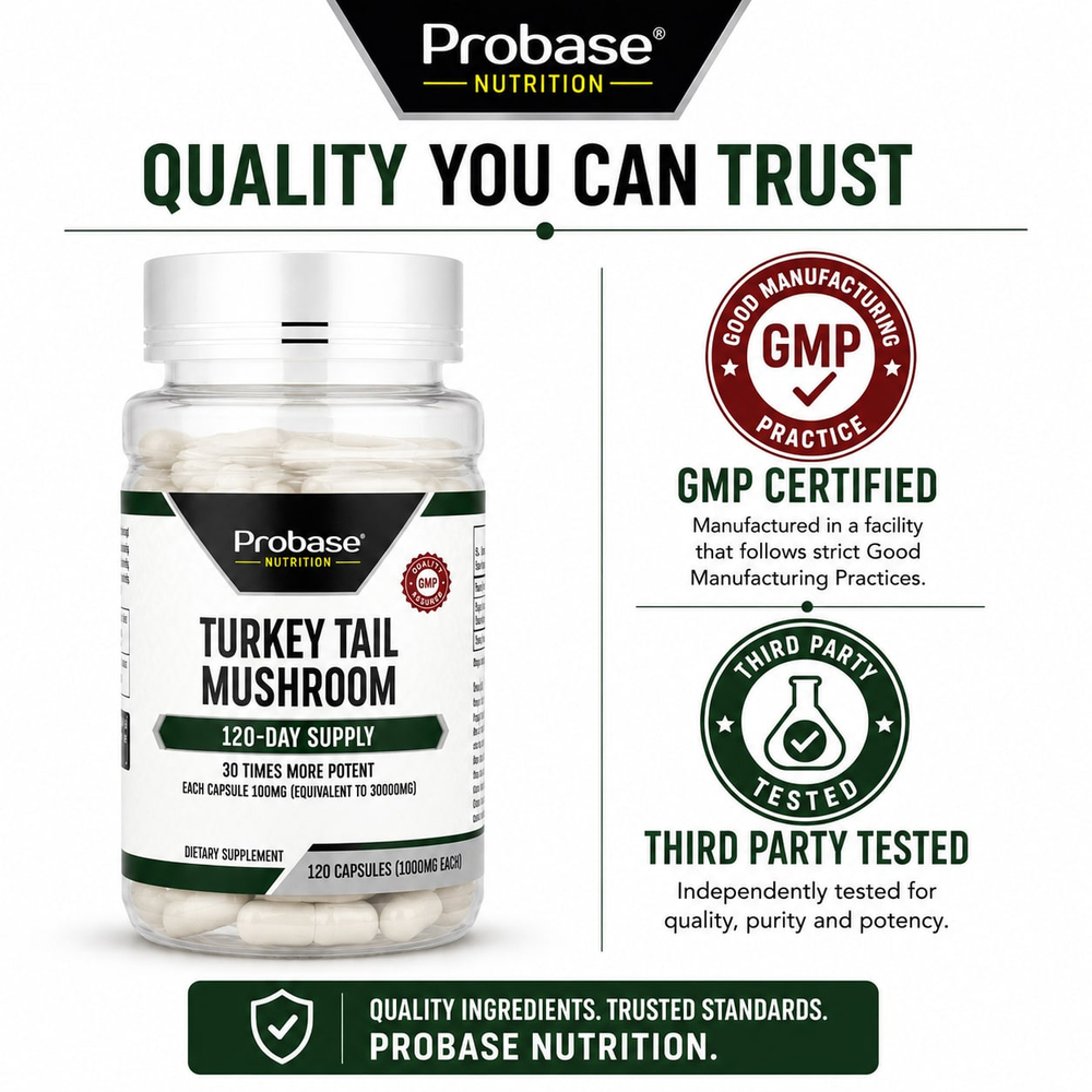 Probase Nutrition, Индейка, гриб, 100 мг, 120 капсул