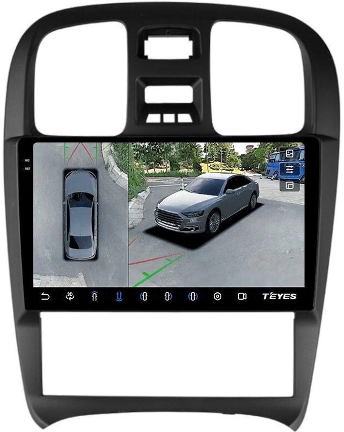 Магнитола для Hyundai Sonata 4 EF 2001-2013 - Teyes CC3-2K-360 на Android 10, Быстрая, 2K QLED, CarPlay, 4G SIM-слот, 4 камеры в комплекте