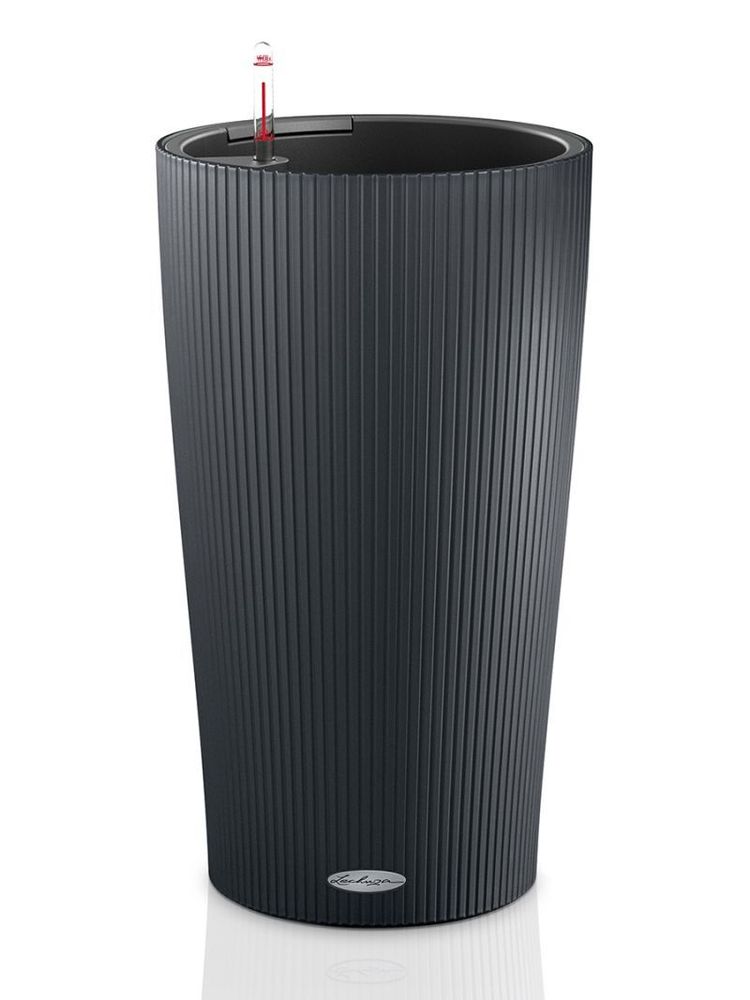 Кашпо Lechuza "Cilindro Color Complete slate" (пластик), D23хН41 см