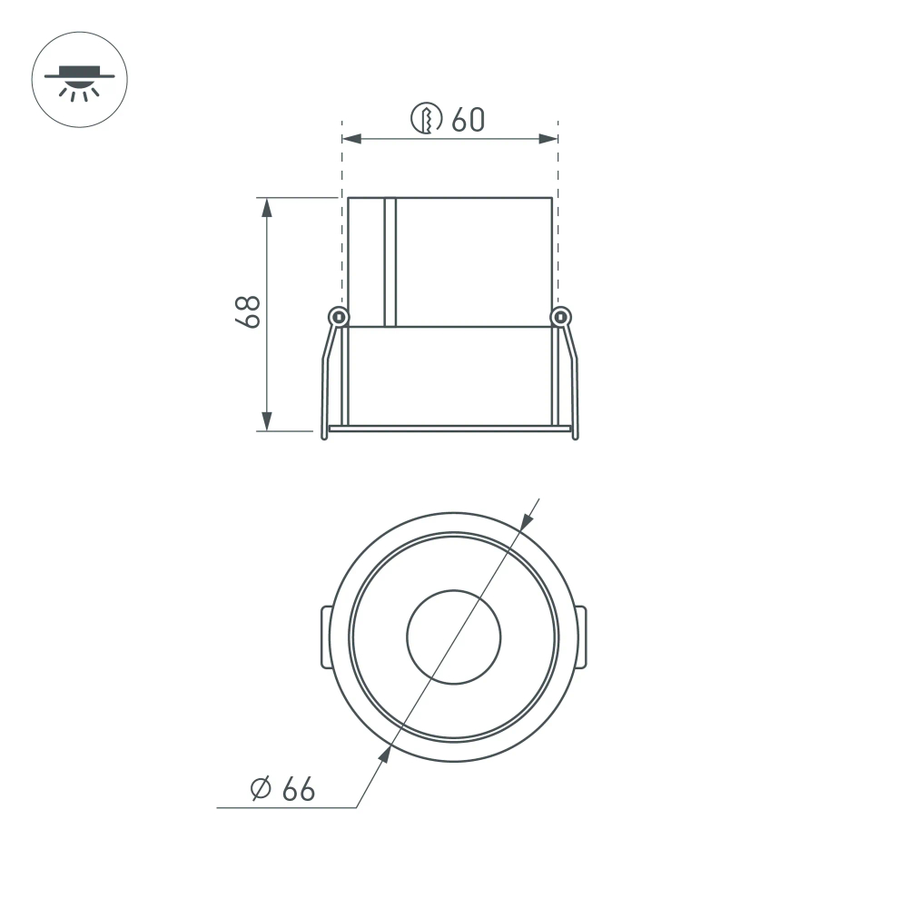 Светильник MS-ATLAS-BUILT-R66-15W Warm3000 (WH-BK, 35 deg, 230V) (Arlight, IP20 Металл, 5 лет) 035455