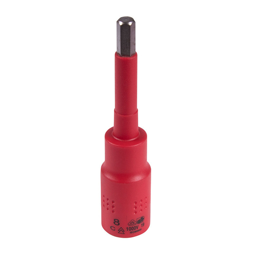 KING TONY (4035VE08) Насадка (бита) торцевая диэлектрическая 1/2", HEX, 8 мм, L = 120 мм