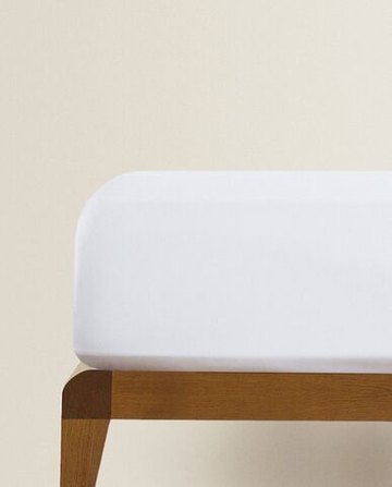 ZARA HOME (200 НИТЕЙ) НАТЯЖНАЯ ПРОСТЫНЯ ИЗ ХЛОПКА ПЕРКАЛЬ, БЕЛЫЙ