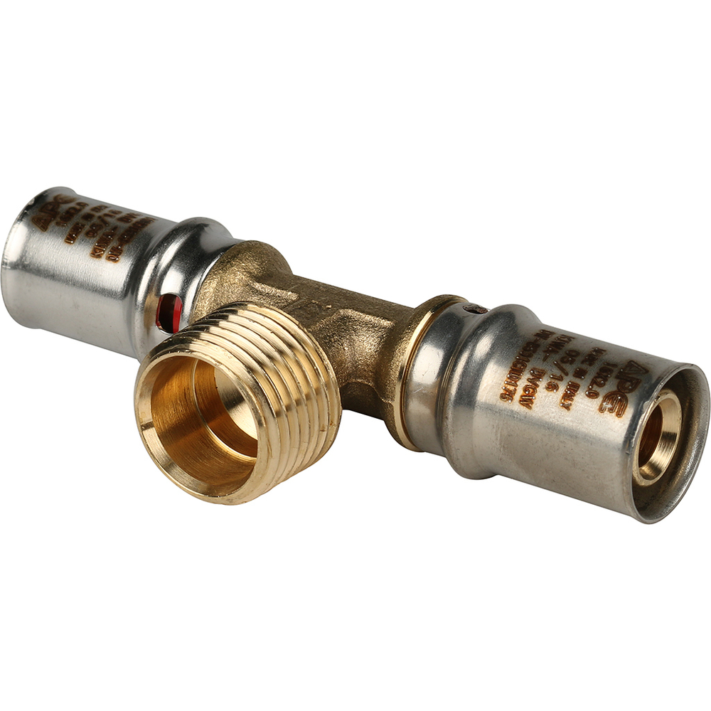 Тройник-переходник с наружной резьбой 16х1/2"х16