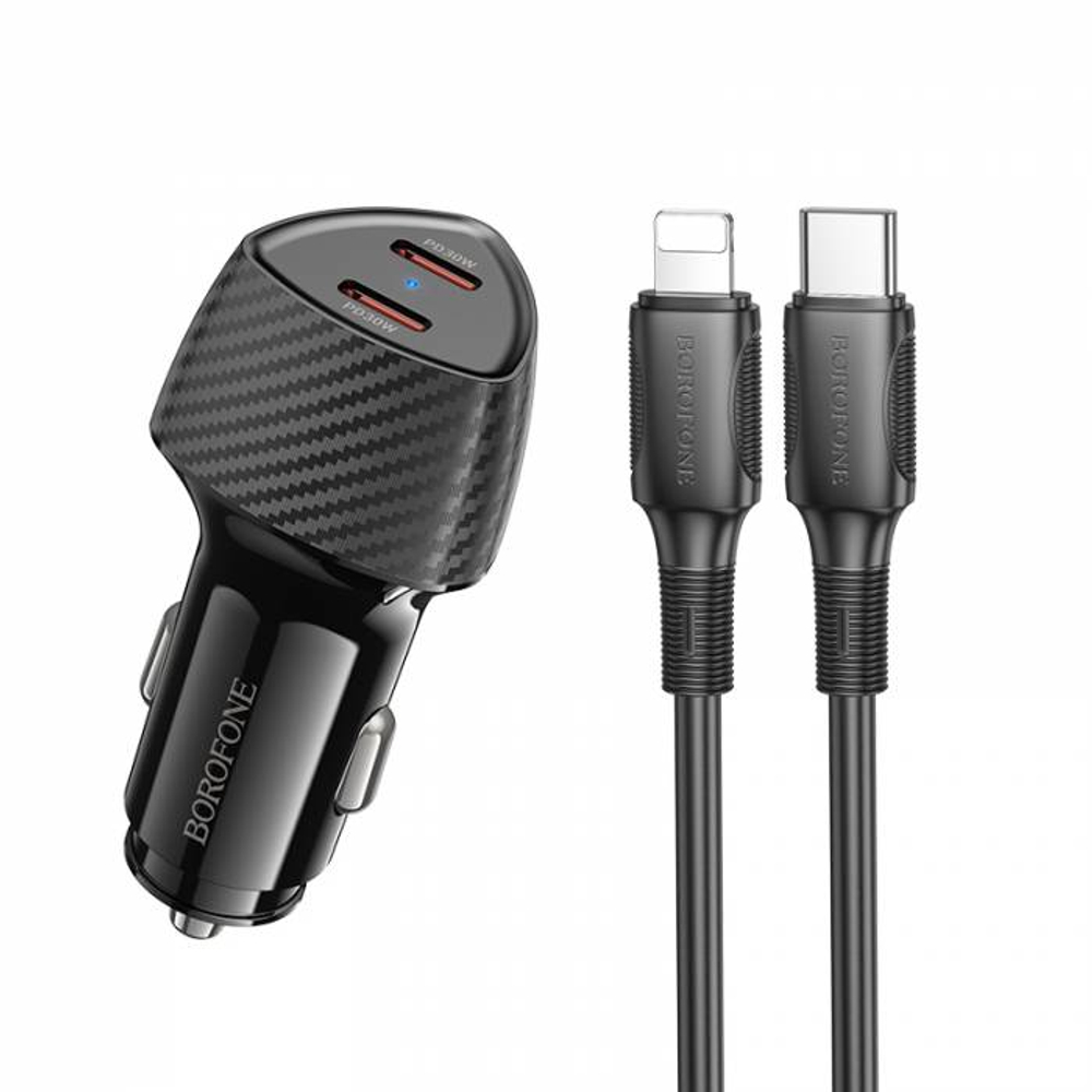 Автомобильное зарядное устройство на Lightning Borofone BZ31D PD60W (black)
