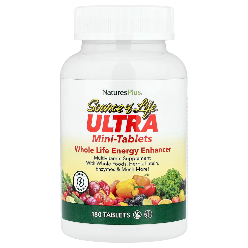 NaturesPlus, Source of Life, Ultra Mini-Tablets, Whole Life Energy Enhancer, 180 таблеток