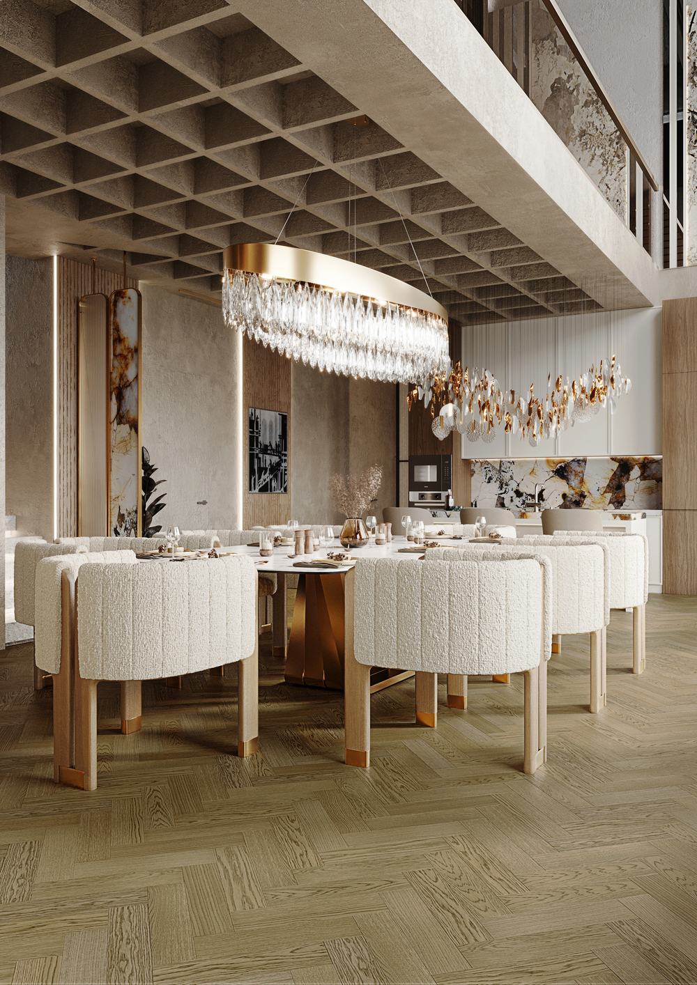 Кварцевый паркет Quartz Parquet Штучный паркет 44-1258-54 Дуб Конго