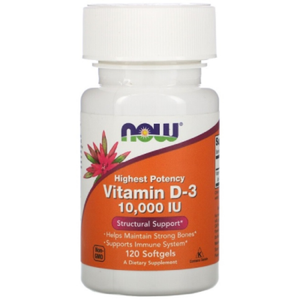NOW Vitamin D3 10000 IU 120 гелевых капсул