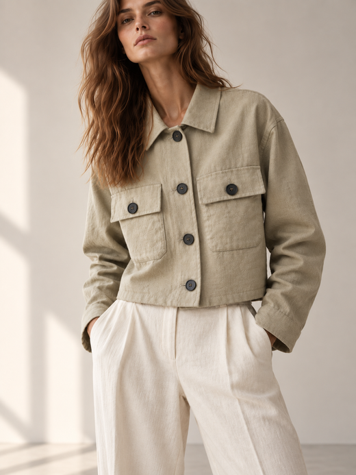 Новый жакет из льна с вискозой Zara, S