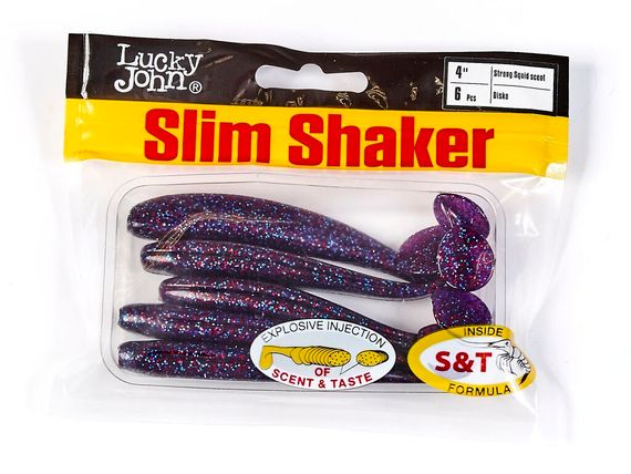 Виброхвосты съедобные LJ Pro Series SLIM SHAKER 4in (10 см), цв. S63, 6 шт.