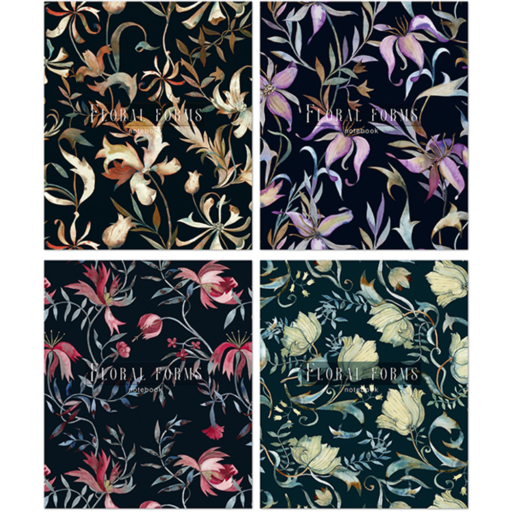 Тетрадь общая 48 листов на скрепке "Floral Forms"