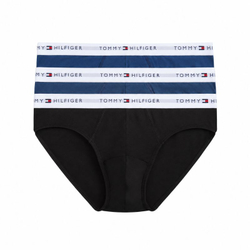 Meskie bokserki sportowe Tommy Hilfiger Stretch Cotton Brief 3P - carbon navy