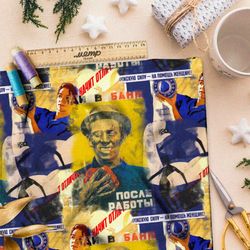 Ткань поплин яркие советские плакаты