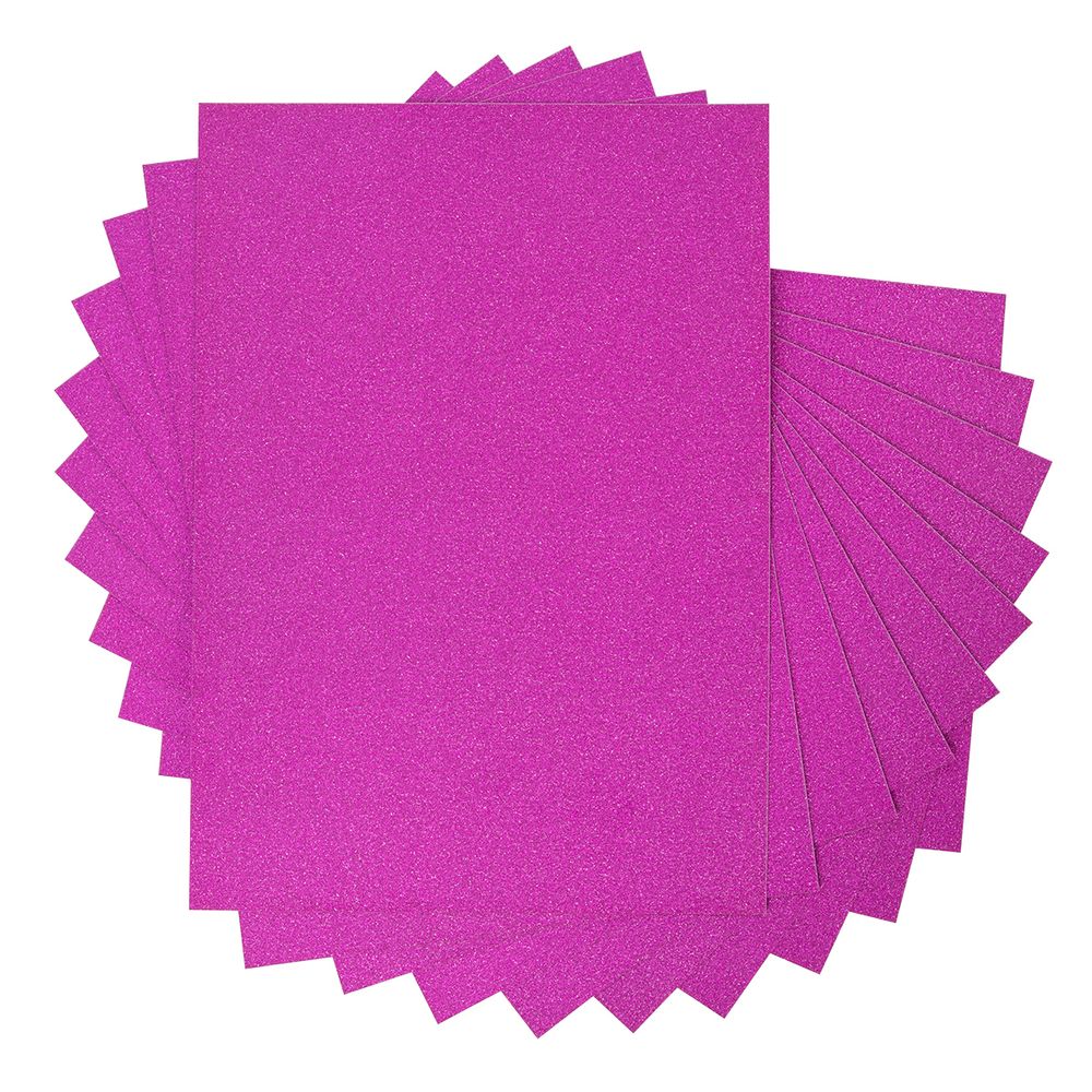 Бумага цветная глиттерная 250 г/м², А4, 21х29.7 см, 10 шт, 04-фуксия (fuchsia), Vista-Artista GLIT-A4
