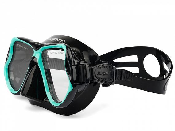 Набор маска+трубка в сумке Sargan Сонора-М прозрачный/бирюзовый