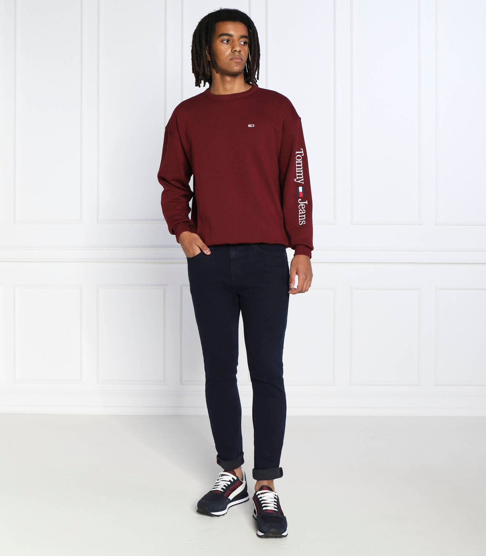 Худи linear placement Tommy Jeans - бордовый(DM0DM15012)