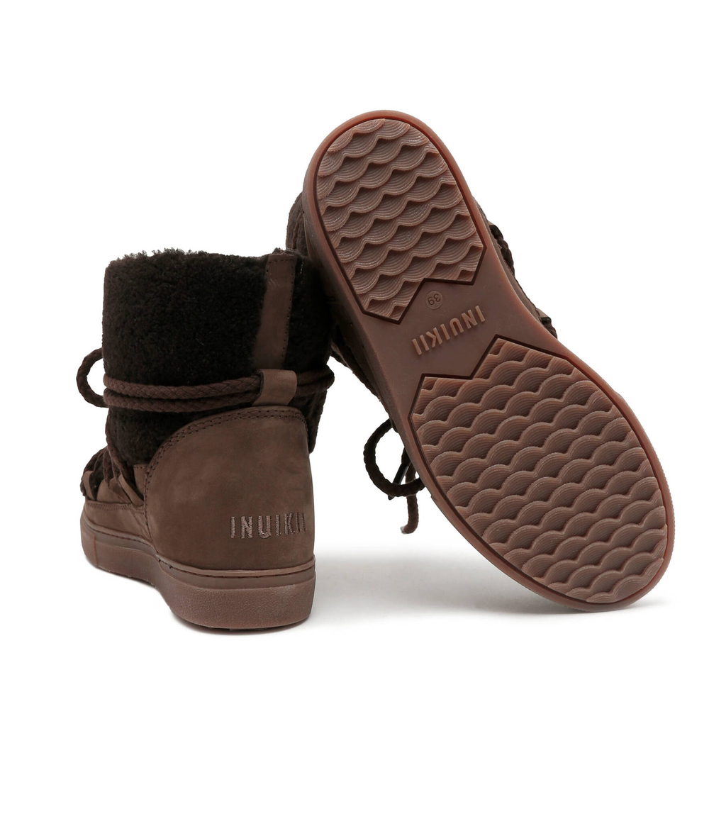 Кожаный угги CURLY INUIKII - коричневый(75102-016)