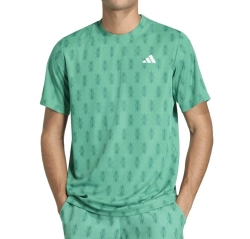 Теннисная футболка Adidas Club Climacool Graphic - semi court green/collegiate green