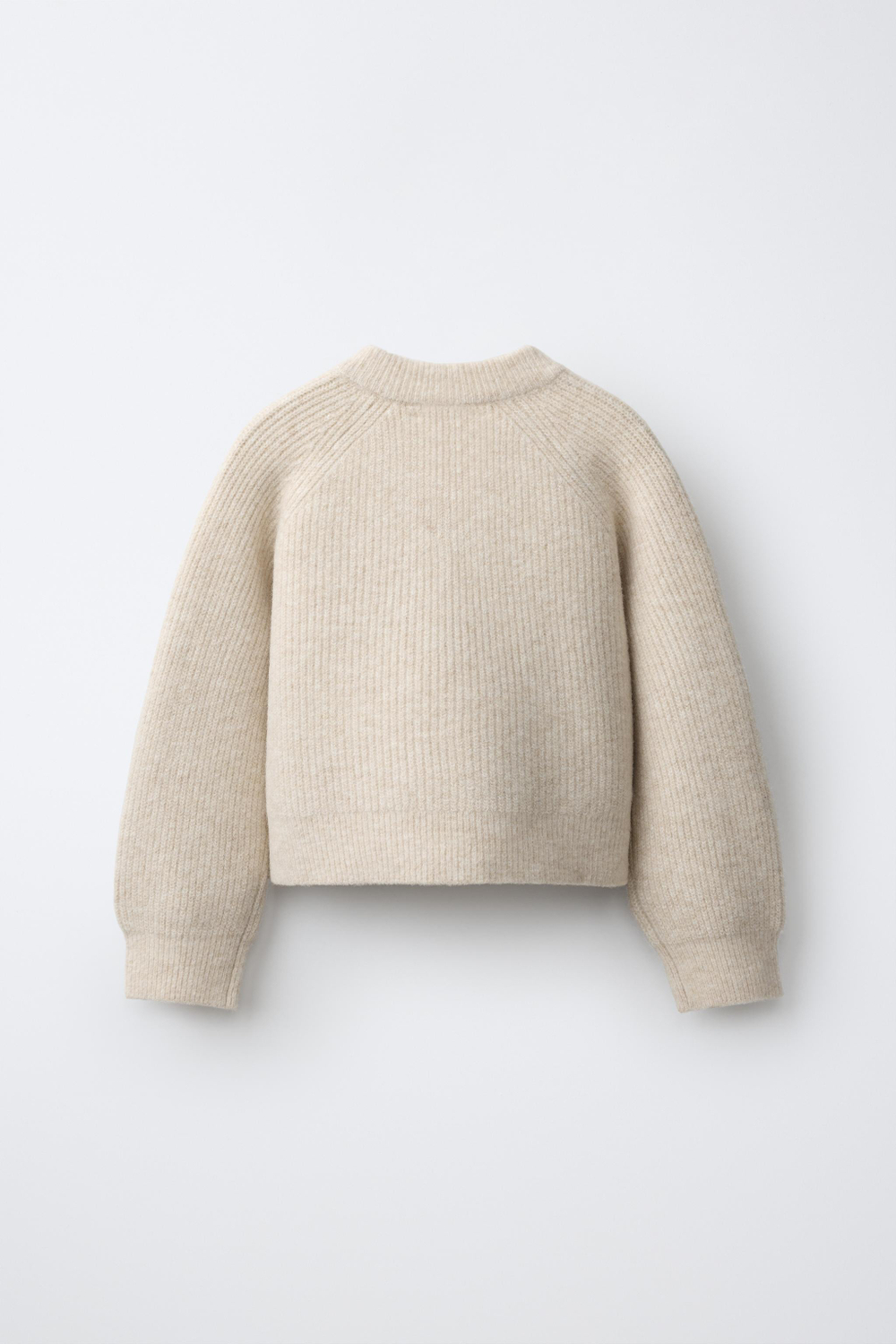 ZARA ОДНОТОННЫЙ ТРИКОТАЖНЫЙ СВИТЕР, ЭКРЮ