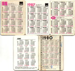 Набор из 5 переливных (стерео) Календариков . Мультфильмы СССР 1980, 1984, 1986, 1987 гг.