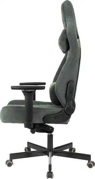 Кресло игровое Knight Hunter серый Alfa 44 искусственная замша с подголов. крестов. металл