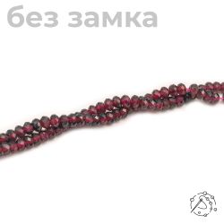 Нить бусин таблетка с огранкой 4 мм Гранат