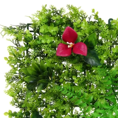 Трава искусственная «Green garden» 50*50см пышная трава с цветами