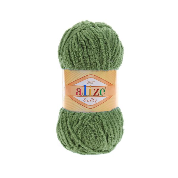 Пряжа Alize (Ализе) Softy / уп.5 мот. по 50 г, 115м, 485 зеленая черепаха A