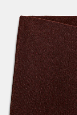 ZARA ШИРОКИЕ ФАКТУРНЫЕ БРЮКИ, КОРИЧНЕВЫЙ